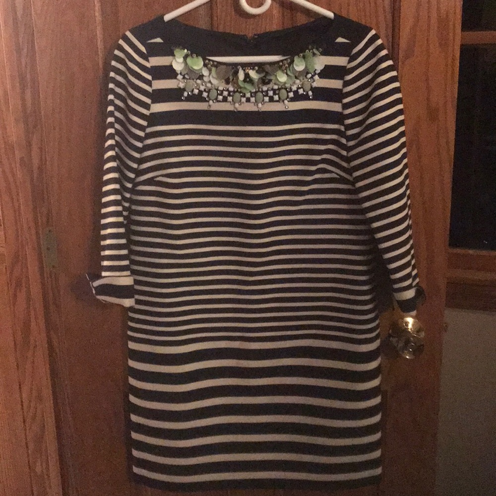 J Crew Collection Stripe Paillette Dress